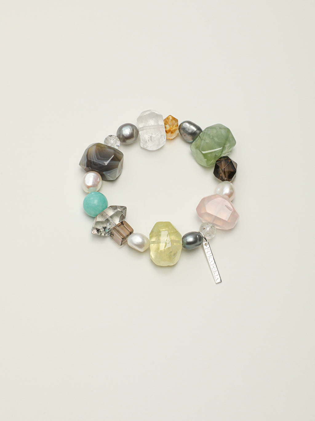 Rainbow Crystal Freeform & Baroque Pearl Bracelet — Mixed Gemstones, Baroque Pearl & Sterling Silver | SENLORE