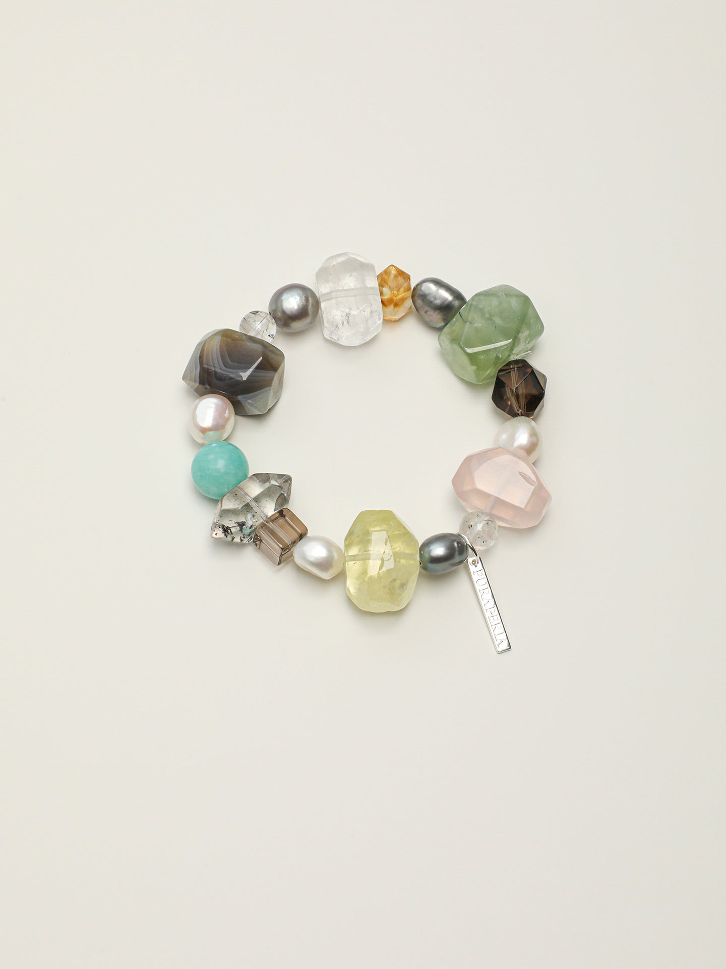 Rainbow Crystal Freeform & Baroque Pearl Bracelet — Mixed Gemstones, Baroque Pearl & Sterling Silver | SENLORE
