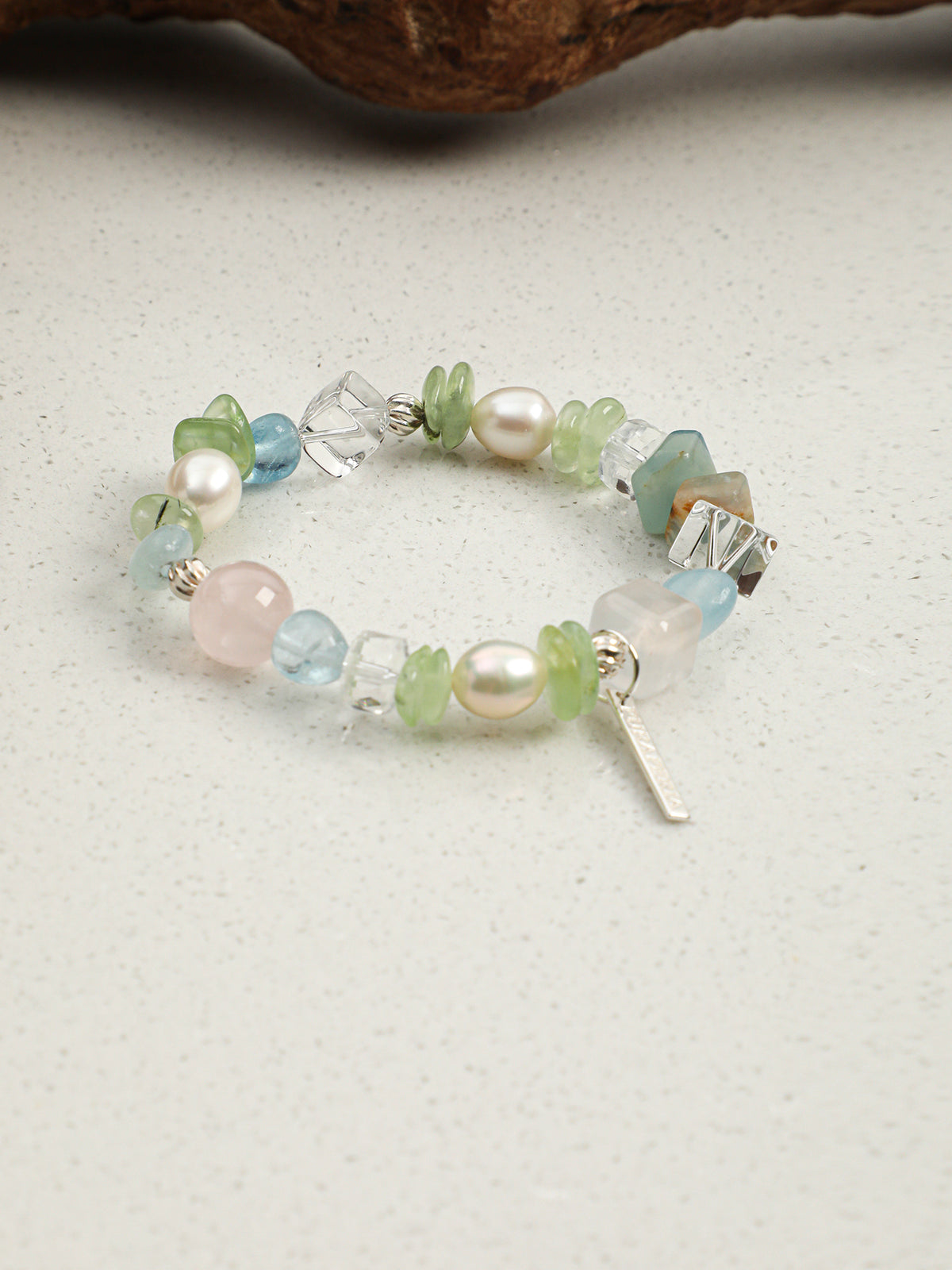 Spring Blossom Rose Quartz & Aquamarine Bracelet — Rose Quartz, Aquamarine & Sterling Silver | SENLORE
