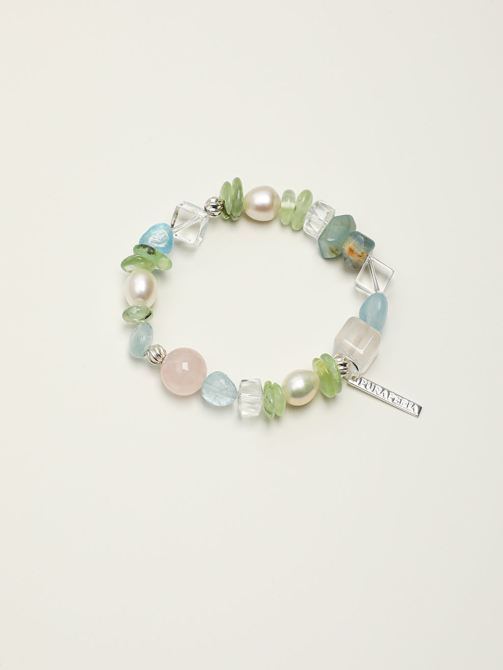 Spring Blossom Rose Quartz & Aquamarine Bracelet — Rose Quartz, Aquamarine & Sterling Silver | SENLORE