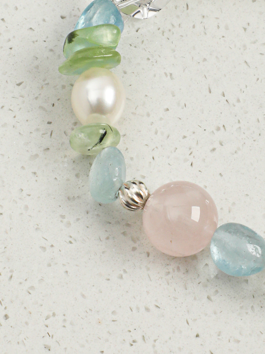 Spring Blossom Rose Quartz & Aquamarine Bracelet — Rose Quartz, Aquamarine & Sterling Silver | SENLORE