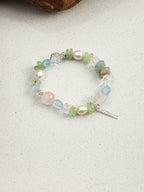 Spring Blossom Rose Quartz & Aquamarine Bracelet — Rose Quartz, Aquamarine & Sterling Silver | SENLORE
