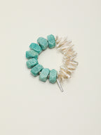 Amazonite & Baroque Pearl Toothpick Bracelet — Amazonite, Baroque Pearl & Sterling Silver | SENLORE