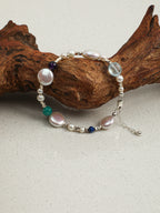 Teardrop Baroque Pearl & Lapis Bracelet — Baroque Pearl, Lapis Lazuli & Sterling Silver | SENLORE