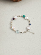 Teardrop Baroque Pearl & Lapis Bracelet — Baroque Pearl, Lapis Lazuli & Sterling Silver | SENLORE