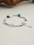 Teardrop Baroque Pearl & Lapis Bracelet — Baroque Pearl, Lapis Lazuli & Sterling Silver | SENLORE