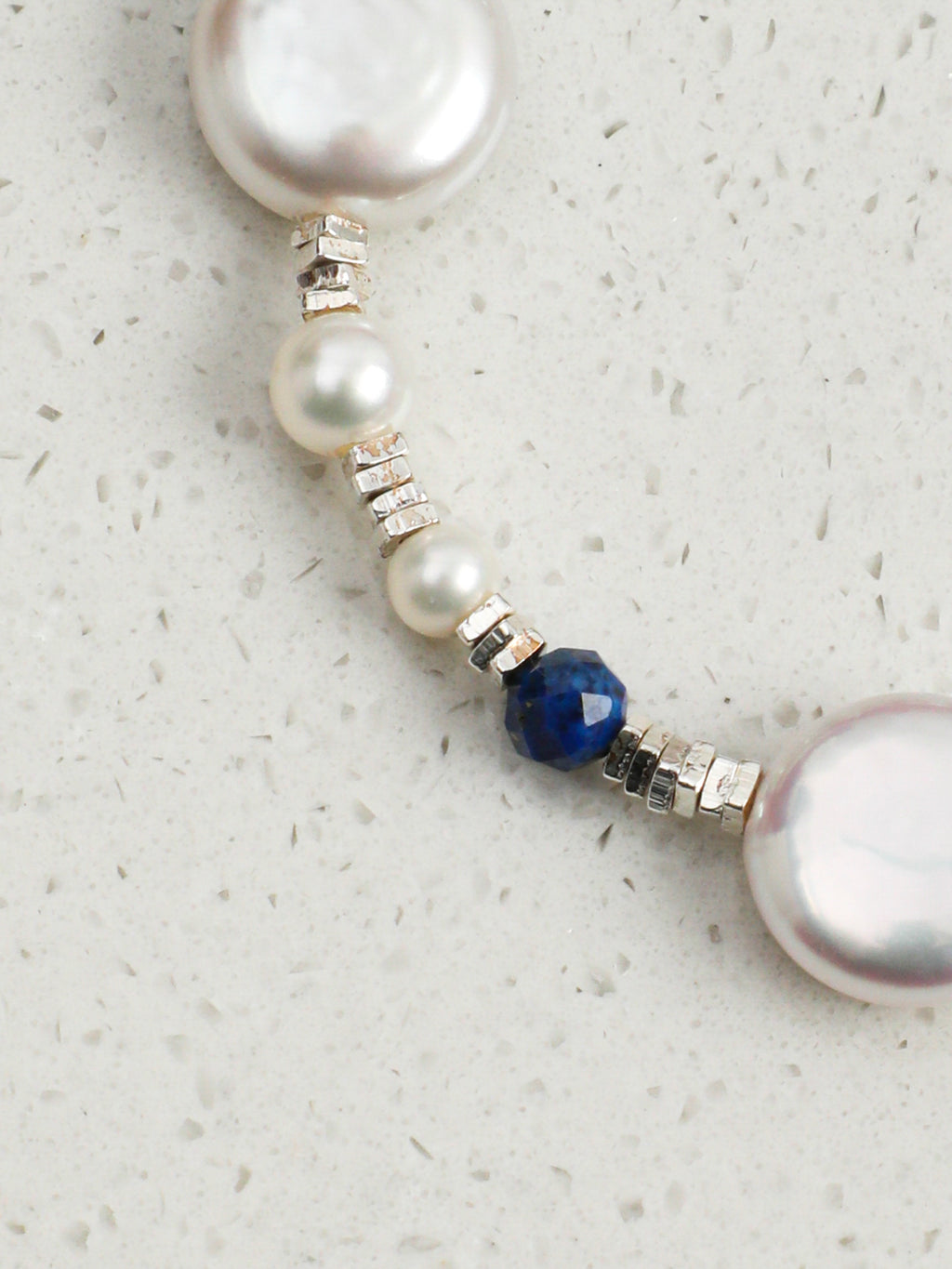 Teardrop Baroque Pearl & Lapis Bracelet — Baroque Pearl, Lapis Lazuli & Sterling Silver | SENLORE