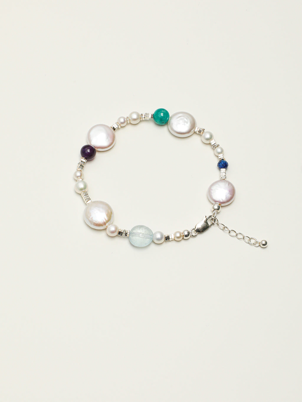 Teardrop Baroque Pearl & Lapis Bracelet — Baroque Pearl, Lapis Lazuli & Sterling Silver | SENLORE