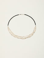 Black Tourmaline Layered Pearl Necklace — Black Tourmaline, Pearl & Sterling Silver | SENLORE