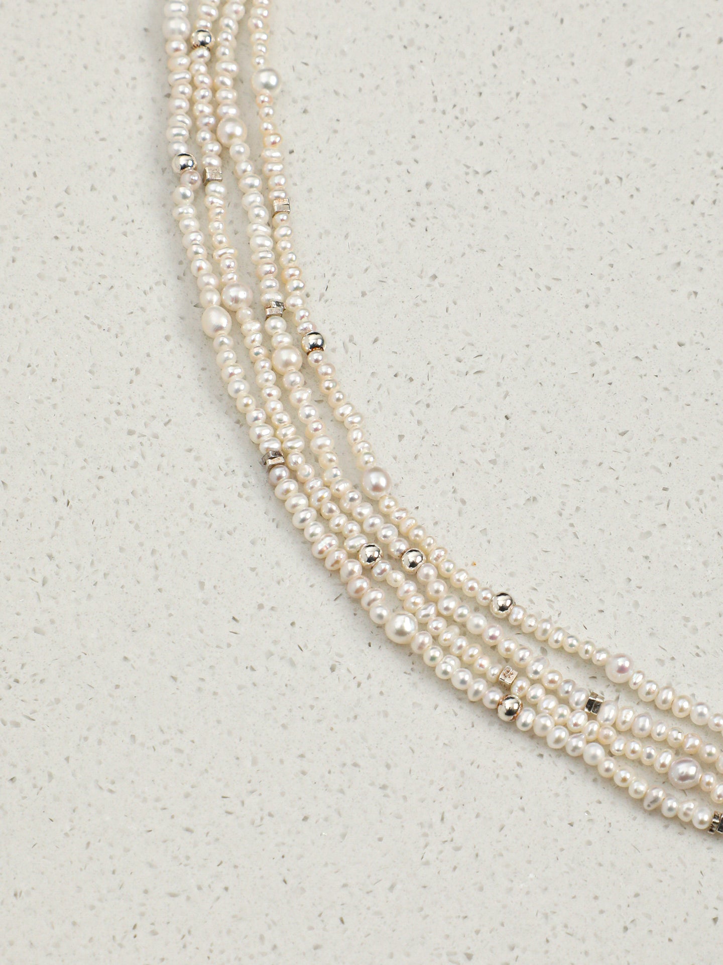 Black Tourmaline Layered Pearl Necklace — Black Tourmaline, Pearl & Sterling Silver | SENLORE