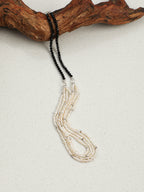 Black Tourmaline Layered Pearl Necklace — Black Tourmaline, Pearl & Sterling Silver | SENLORE
