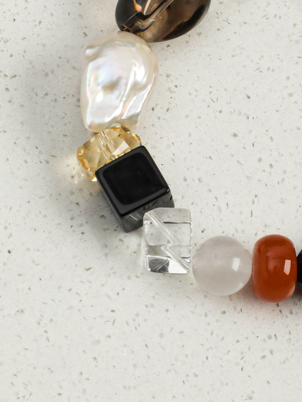 Baroque Rainbow Crystal & Moonstone Bracelet — Moonstone, Citrine, Baroque Pearl & Silver | SENLORE