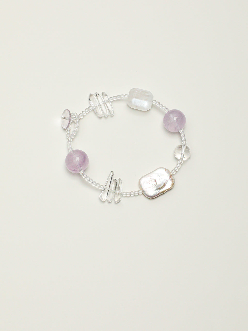 Square Baroque Amethyst Bracelet — Amethyst, Baroque Pearl & Sterling Silver | SENLORE