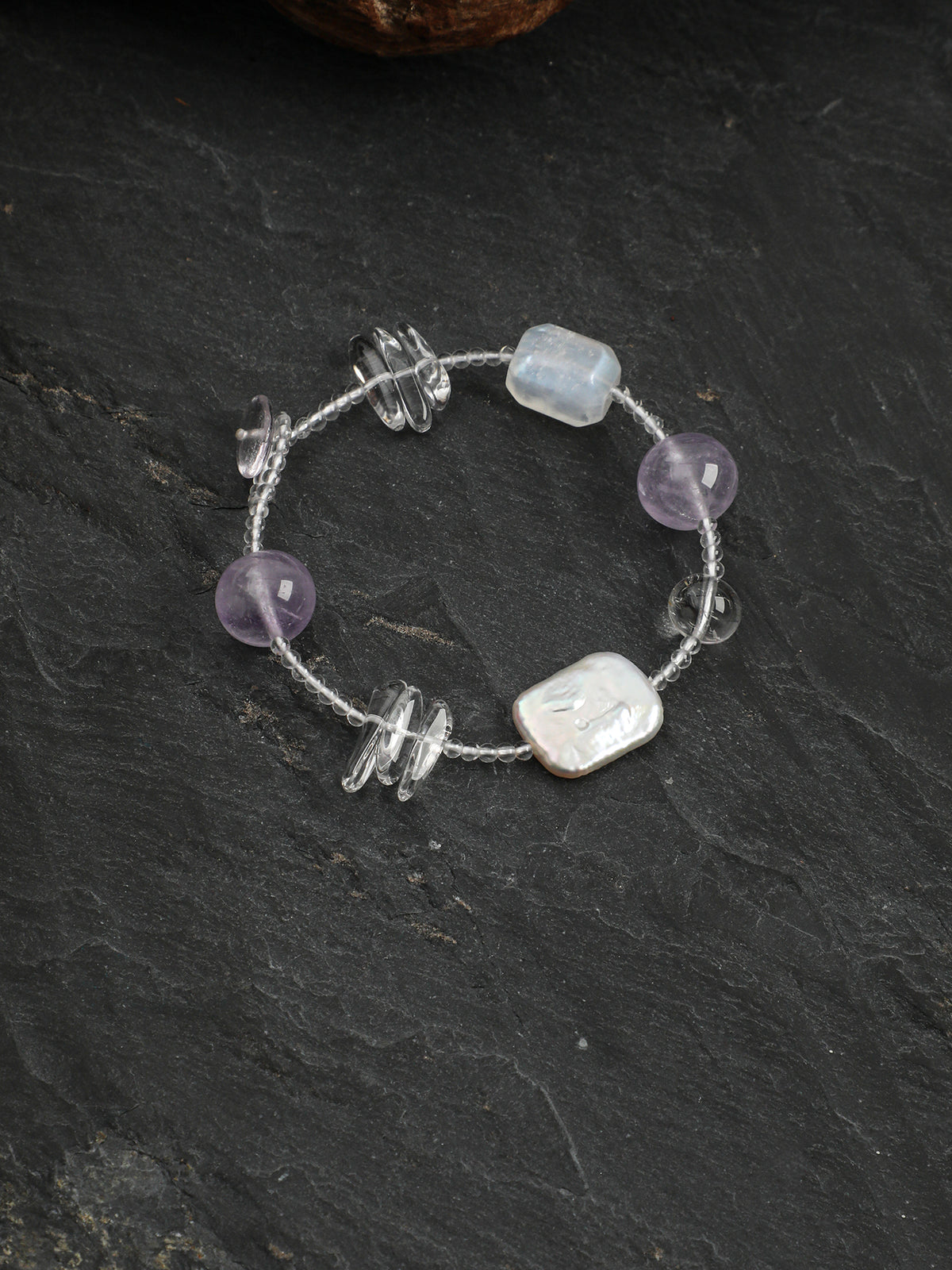 Square Baroque Amethyst Bracelet — Amethyst, Baroque Pearl & Sterling Silver | SENLORE