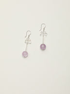 Amethyst Fang Vintage Drop Earrings — Amethyst, Clear Quartz & Sterling Silver | SENLORE