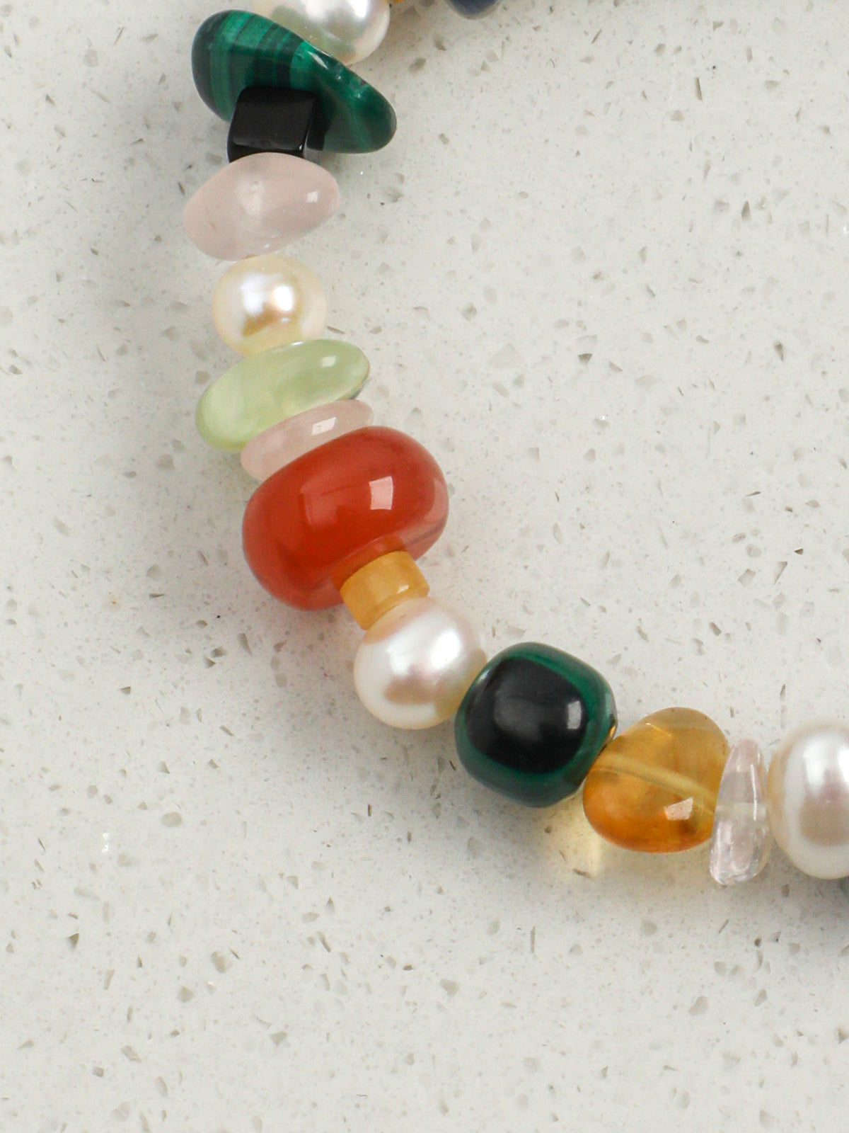 South Red Agate & Rainbow Crystal Bracelet — South Red Agate, Malachite & Sterling Silver | SENLORE