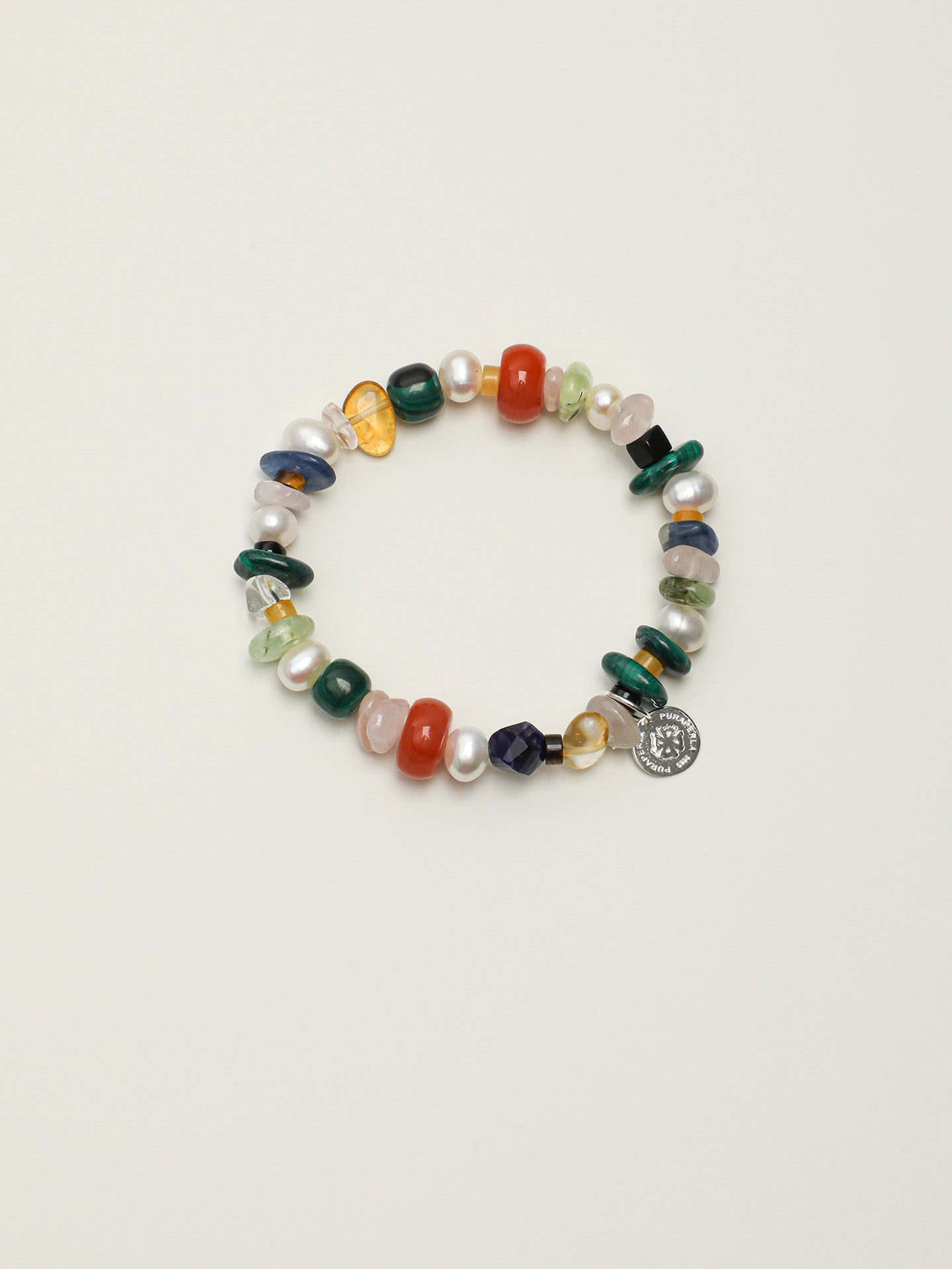 South Red Agate & Rainbow Crystal Bracelet — South Red Agate, Malachite & Sterling Silver | SENLORE