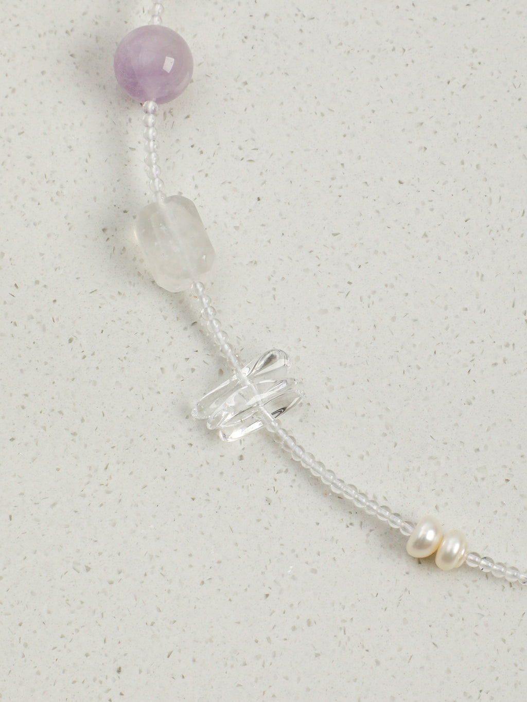 Minimal Clear Quartz & Baroque Pearl Necklace — Clear Quartz, Baroque Pearl & Sterling Silver | SENLORE