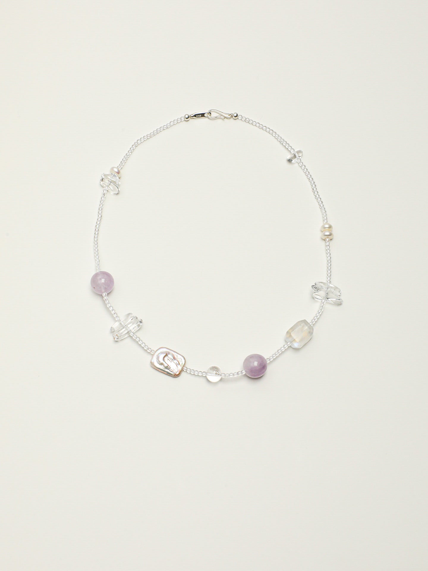 Minimal Clear Quartz & Baroque Pearl Necklace — Clear Quartz, Baroque Pearl & Sterling Silver | SENLORE