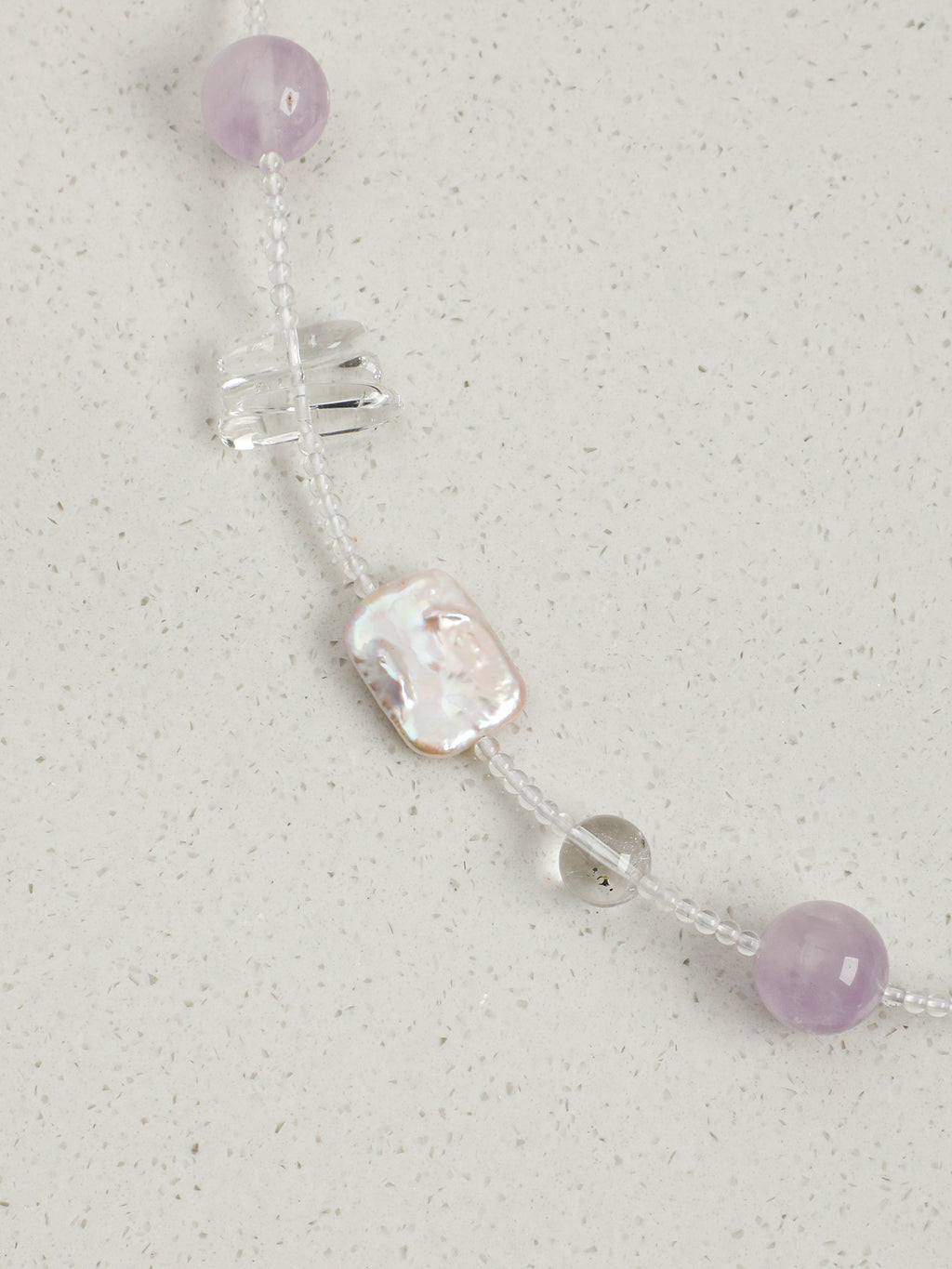Minimal Clear Quartz & Baroque Pearl Necklace — Clear Quartz, Baroque Pearl & Sterling Silver | SENLORE