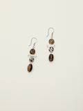 Smoky Quartz & Tiger's Eye Drop Earrings — smoky quartz, tiger's eye, clear quartz, sterling silver | SENLORE