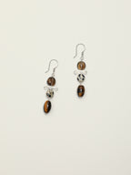 Smoky Quartz & Tiger's Eye Drop Earrings — smoky quartz, tiger's eye, clear quartz, sterling silver | SENLORE