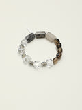 Clear Quartz & Smoky Quartz Disc Bracelet — clear quartz, smoky quartz, black rutilated quartz, sterling silver | SENLORE
