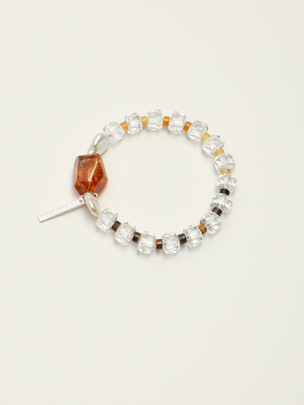 Citrine & Button Baroque Pearl Bracelet — citrine, yellow jade, tiger's eye, baroque pearl, sterling silver | SENLORE