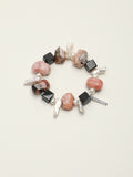 Pink Opal & Baroque Pearl Crystal Bracelet — pink opal, black agate, baroque pearl, seed pearls, sterling silver | SENLORE