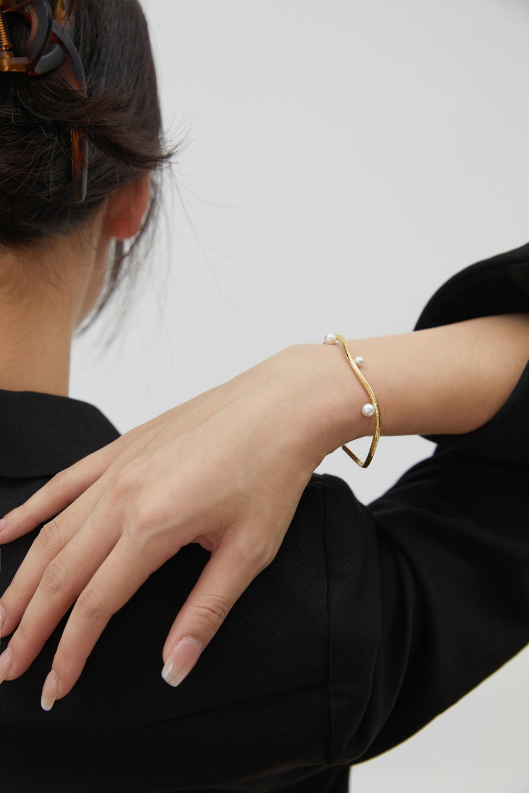 French Pearl Bangle — Pearl, Sterling Silver & 18K Gold Vermeil | SENLORE