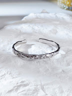 Cracked-Texture Zirconia Bangle — Cubic Zirconia & Sterling Silver | SENLORE
