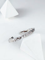 Cracked-Texture Zirconia Bangle — Cubic Zirconia & Sterling Silver | SENLORE
