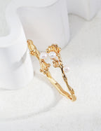 Ocean Wave Pearl Bangle — Sterling Silver, 18K Gold Vermeil, natural freshwater pearl | SENLORE
