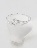 Ocean Wave Pearl Bangle — Sterling Silver, 18K Gold Vermeil, natural freshwater pearl | SENLORE