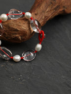 White Crystal & Baroque Pearl Abundance Bracelet