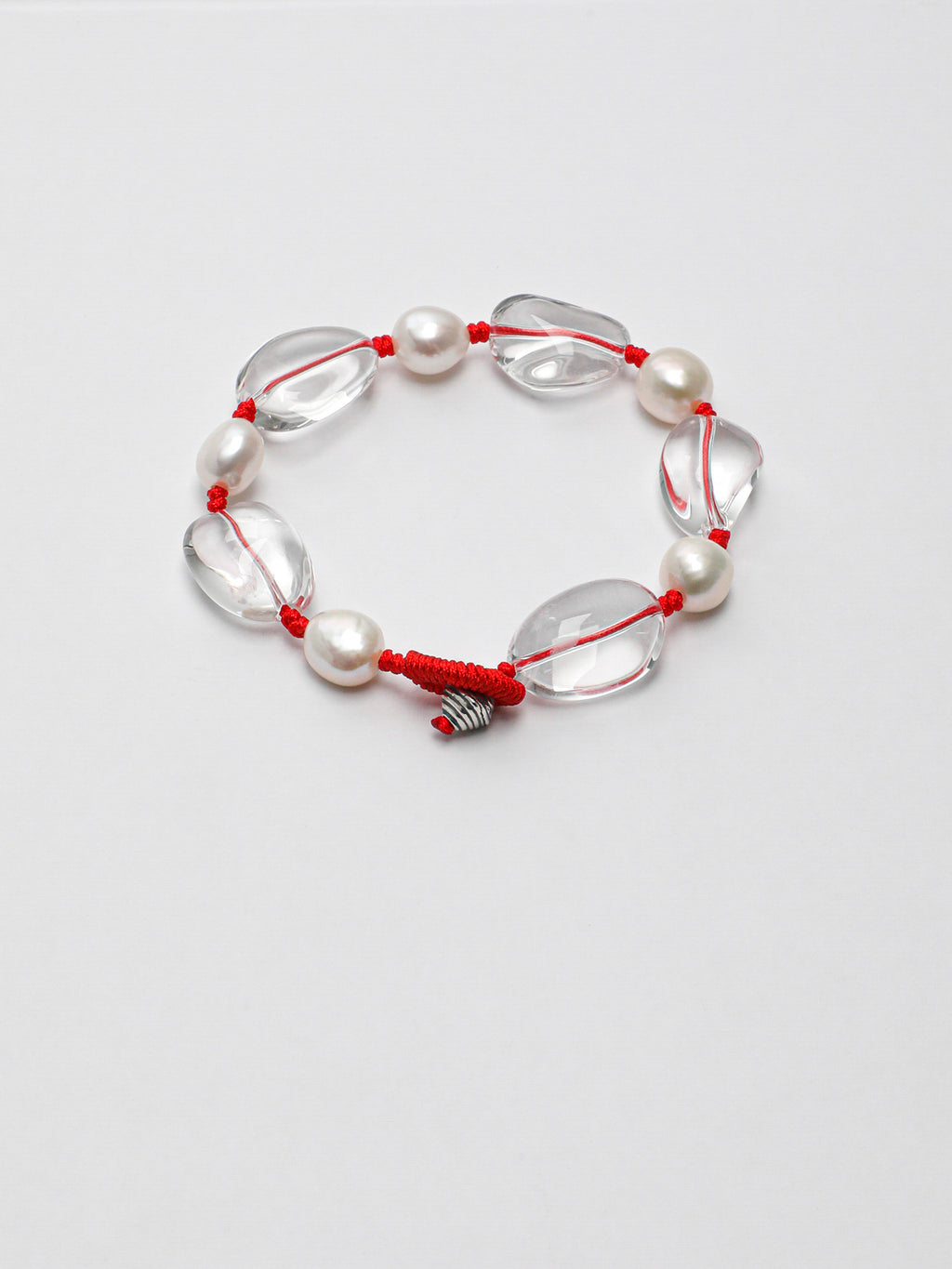 White Crystal & Baroque Pearl Abundance Bracelet