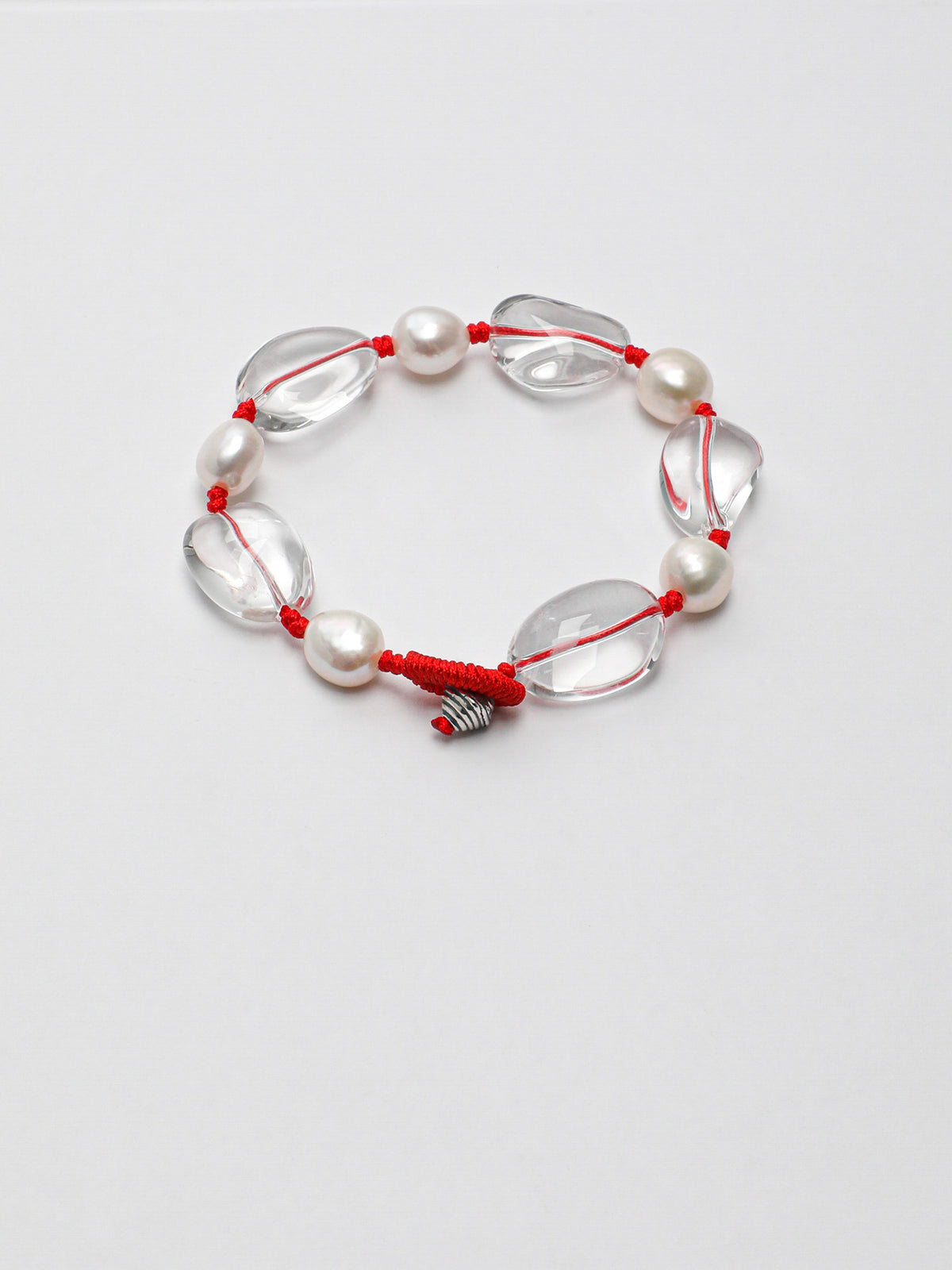 White Crystal & Baroque Pearl Abundance Bracelet