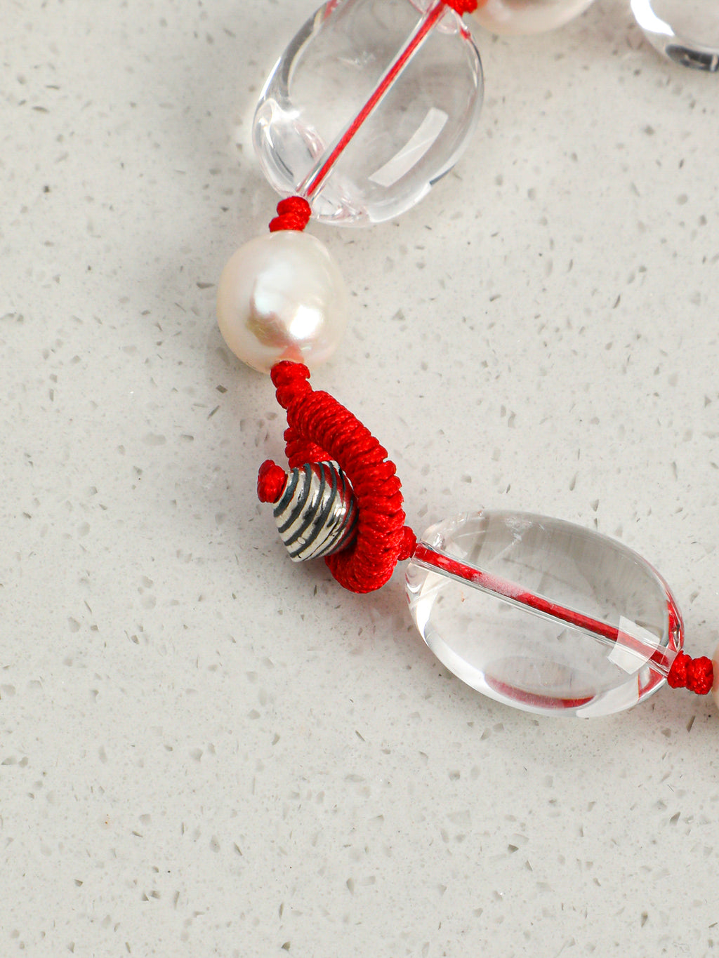 White Crystal & Baroque Pearl Abundance Bracelet