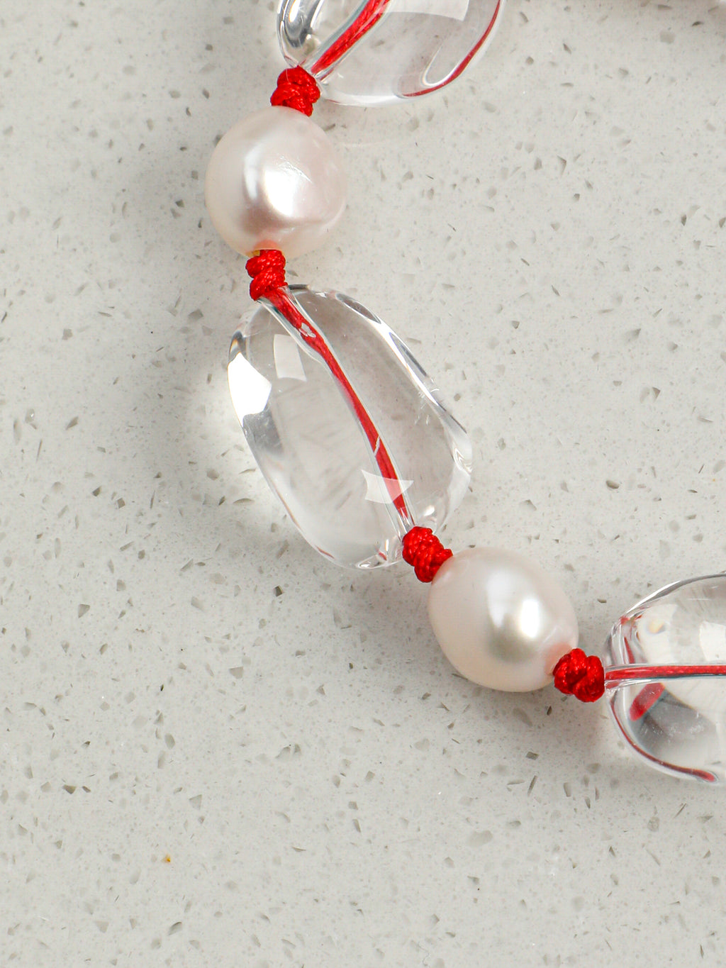 White Crystal & Baroque Pearl Abundance Bracelet