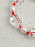 White Crystal & Baroque Pearl Abundance Bracelet