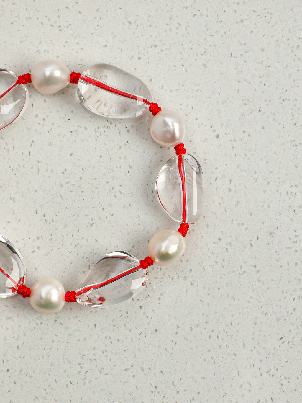 White Crystal & Baroque Pearl Abundance Bracelet