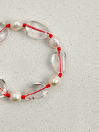 White Crystal & Baroque Pearl Abundance Bracelet