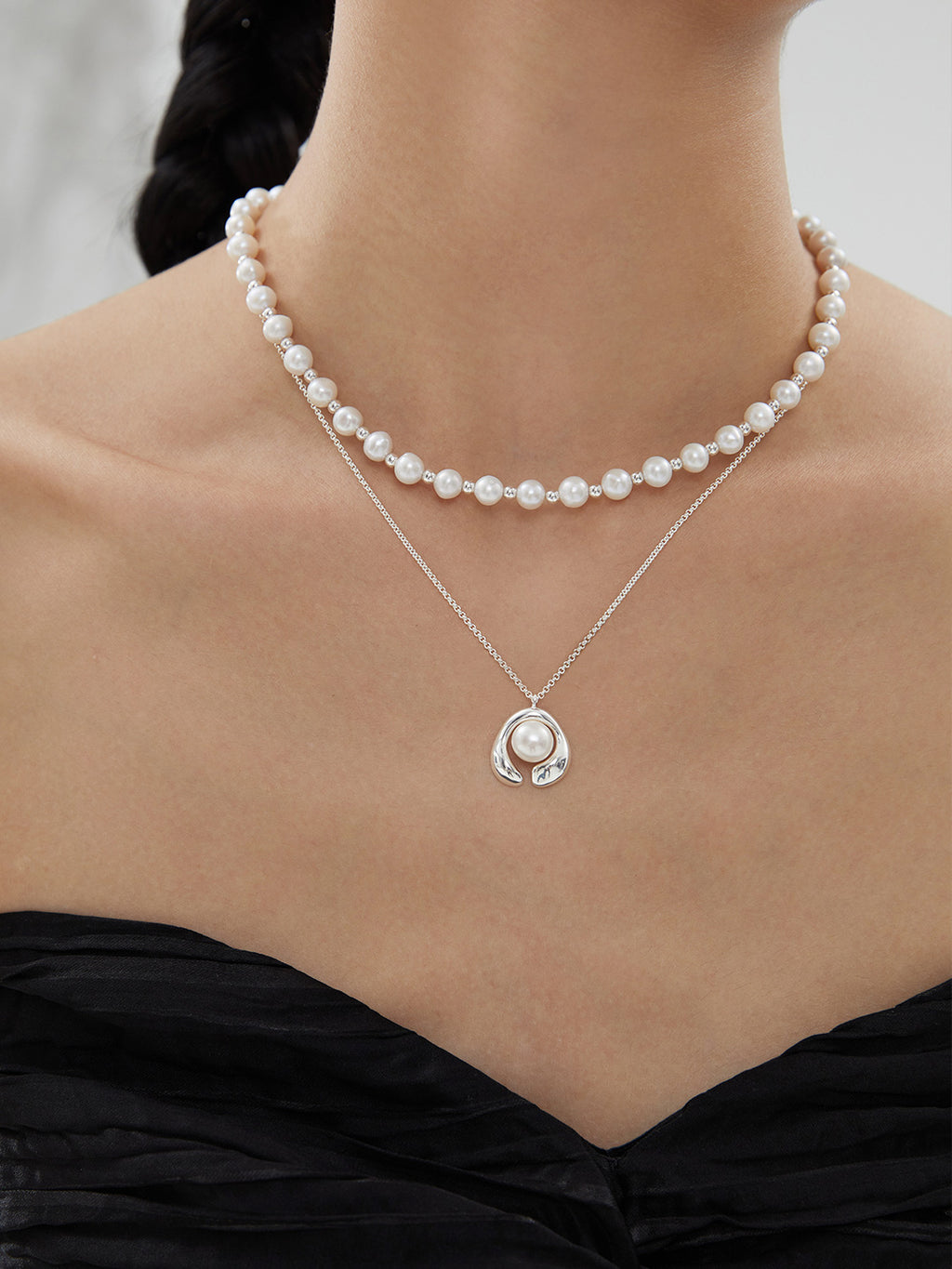 Freshwater Pearl Sterling Silver Necklace — Pearl & Sterling Silver | SENLORE