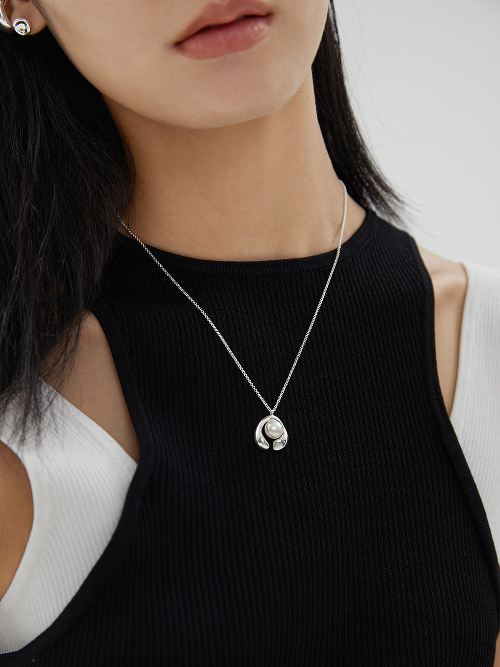 Freshwater Pearl Sterling Silver Necklace — Pearl & Sterling Silver | SENLORE