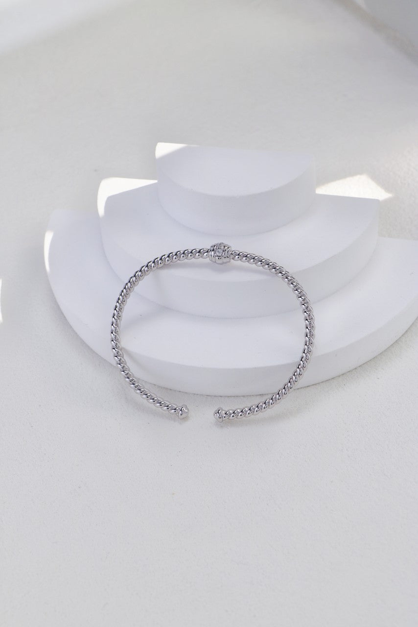 Cubic Zirconia Bangle — Cubic Zirconia & Sterling Silver | SENLORE