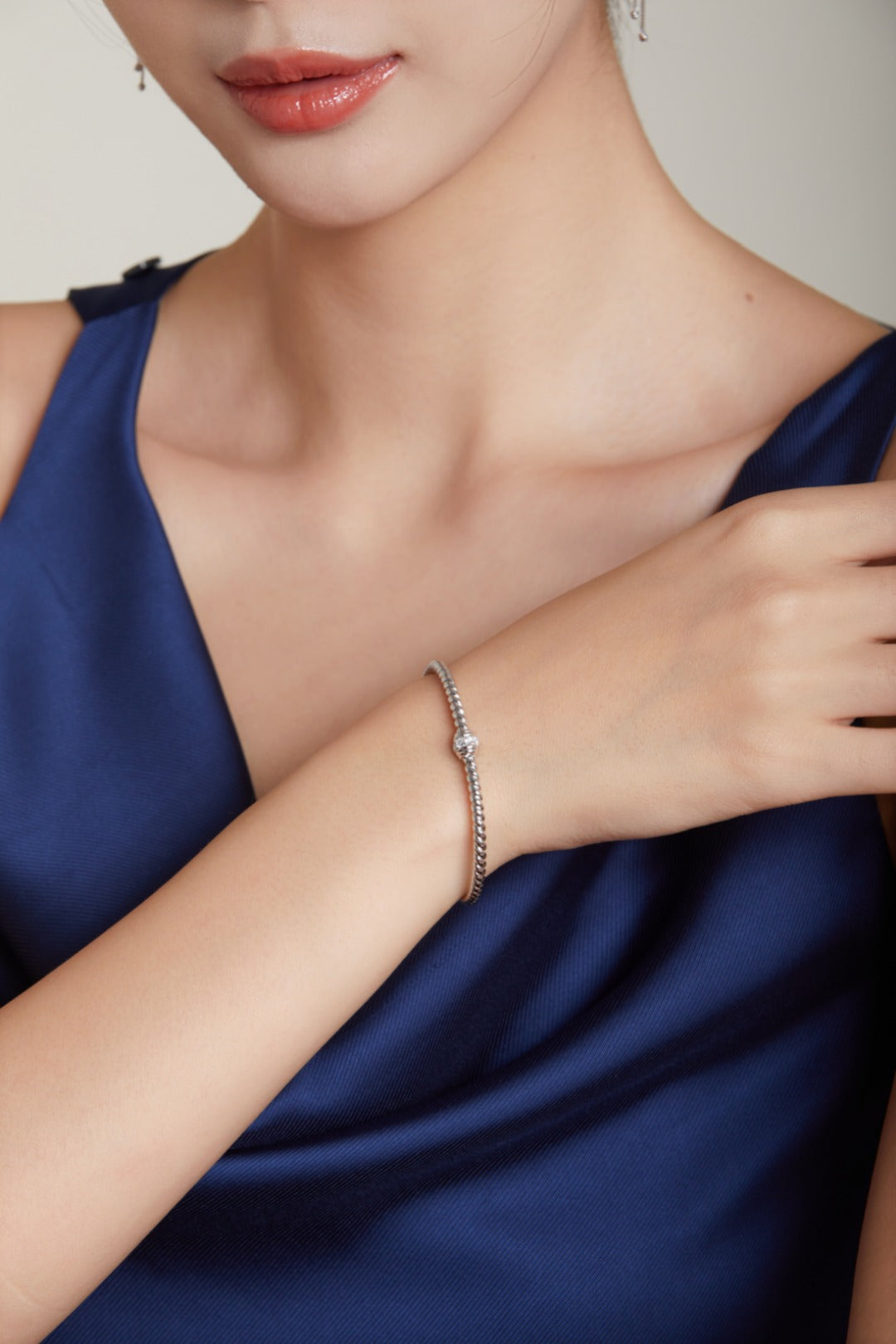 Cubic Zirconia Bangle — Cubic Zirconia & Sterling Silver | SENLORE