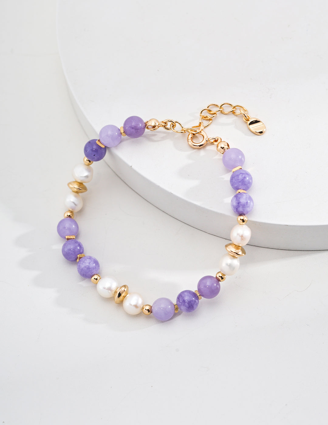 Pearl Kunzite Bracelet — 18K Gold Vermeil, natural freshwater pearl, natural kunzite | SENLORE