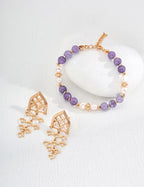 Pearl Kunzite Bracelet — 18K Gold Vermeil, natural freshwater pearl, natural kunzite | SENLORE