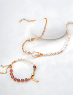 SENLORE Crystal Pearl Agate Bracelet – Front View