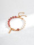 SENLORE Crystal Pearl Agate Bracelet – Side View